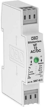 OBO Bettermann Устройство защиты от импульсных перенапр. УЗИП для силовых сетей (Класс III) 110В VF110-AC DC OBO 5097631