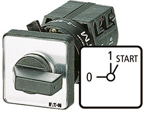 Переключатель управления 2п Iu=10А пол.0-I &lt; START 90град. 48х48мм перед. креп. в отверстие 22мм TM-1-8178/EZ EATON 016786