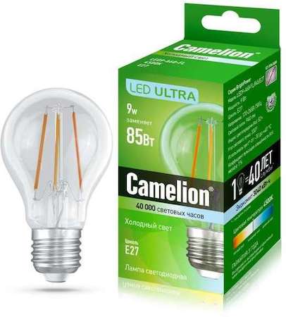 Лампа светодиодная LED9-A60-FL/845/E27 9Вт грушевидная 220В Camelion 13233