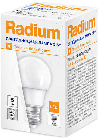 Лампа светодиодная RA Classic A40 5W/830 5Вт грушевидная матов. 3000К тепл. бел. E27 390Лм 220-240В FS1 RADIUM 4008597191596