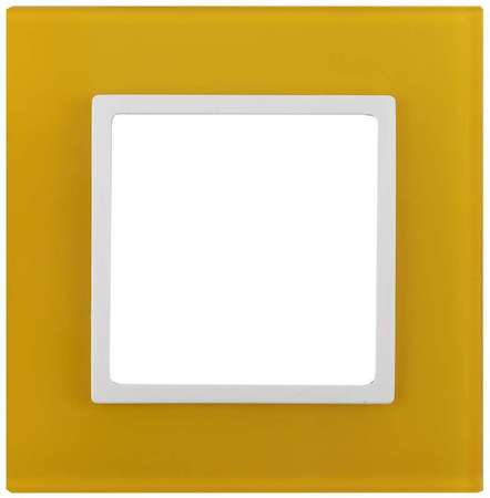 ERA Б0034476 14-5101-21 Эл/ус ЭРА Рамка на 1 пост, стекло, Эра Elegance, жёлтый+бел