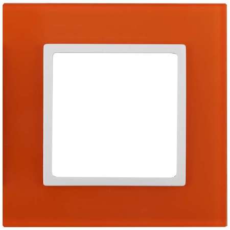ERA Б0034477 14-5101-22 Эл/ус ЭРА Рамка на 1 пост, стекло, Эра Elegance, оранжевый+бел