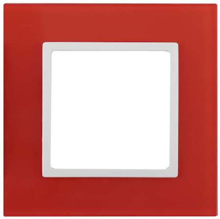 ERA Б0034478 14-5101-23 Эл/ус ЭРА Рамка на 1 пост, стекло, Эра Elegance, красный+бел
