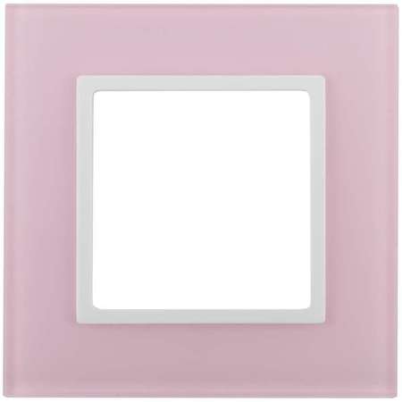 ERA Б0034484 14-5101-30 Эл/ус ЭРА Рамка на 1 пост, стекло, Эра Elegance, розовый+бел