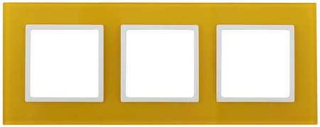 ERA Б0034512 14-5103-21 Эл/ус ЭРА Рамка на 3 поста, стекло, Эра Elegance, жёлтый+бел