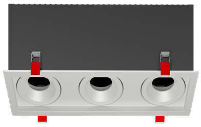 Рамка для модульного светильника FLEX 50 14 тройная встраив. 110х325х130 RAL9010 поворотная VARTON V1-R0-00435-10014-2000000