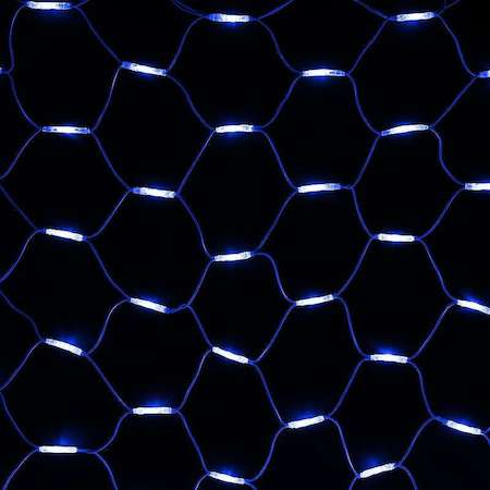 Гирлянда "Сеть" 2x3м 432LED бел./син. провод бел. каучук Neon-Night 217-143