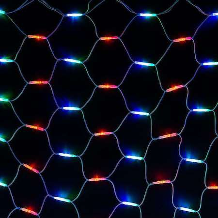 Гирлянда "Сеть" 2x3м 432LED мультиколор провод бел. каучук Neon-Night 217-149