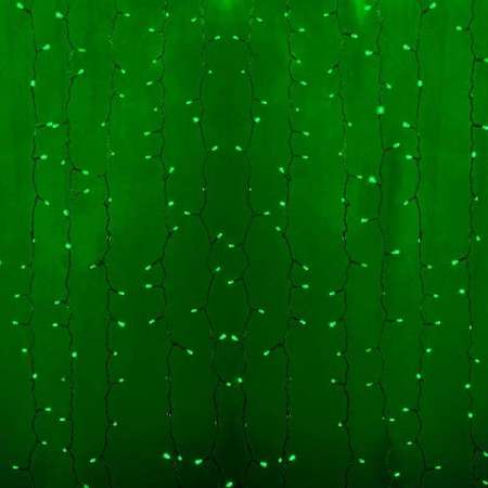 Гирлянда "Светодиодный Дождь" 2x0.8м 160LED зел. 230В провод прозр. Neon-Night 235-104