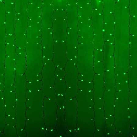 Гирлянда "Светодиодный Дождь" 2х1.5м постоянное свечение 360LED зел. 230В провод прозр. Neon-Night 235-304