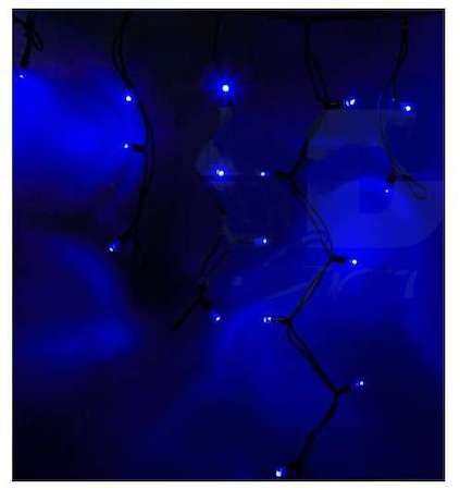 Фото Гирлянда Айсикл (бахрома) светодиодный 5.6х0.9м черный провод 220В синий