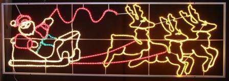 Neon-Night Фигура из дюралайта "Дед Мороз с оленями" 88х266см 175Вт 220В IP44 мультиколор NEON-NIGHT 501-311