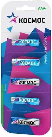 КОСМОС Элемент питания алкалиновый LR LR03 BP-5 (блист.5шт) Космос KOCLR035BL