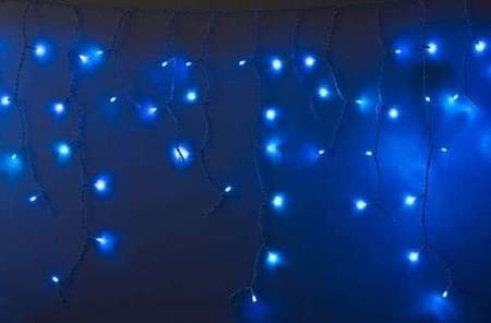 Фото Гирлянда Айсикл (бахрома) светодиодный 4.8х0.6м белый провод 220В синий