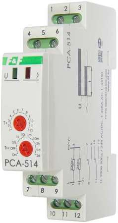 Евроавтоматика F&F Реле времени PCA-514 (задержка выкл. 230В 2х8А 2перекл. IP20 монтаж на DIN-рейке) F&F EA02.001.005