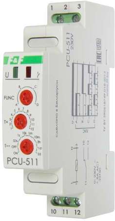 Евроавтоматика F&F Реле времени PCU-511 (многофункц. 230В 8А 1перекл. IP20 монтаж на DIN-рейке) F&F EA02.001.010
