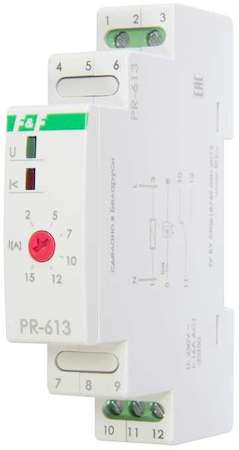 Евроавтоматика F&F Реле тока PR-613 (2-15А сквозной канал монтаж на DIN-рейке 35мм 230В AC 16А 1НО IP20) F&F EA03.003.004