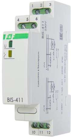 Евроавтоматика F&F Реле импульсное BIS-411 (230В 16А 1Р монтаж на DIN-рейке 35мм) F&F EA01.005.001