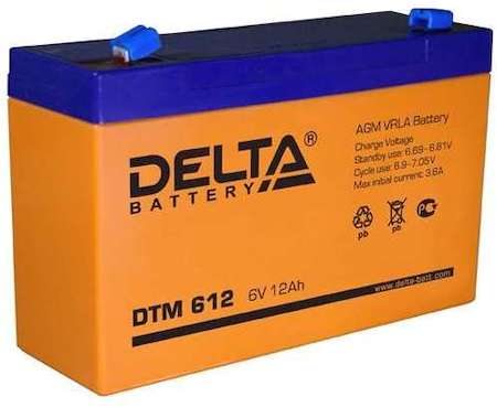 Аккумулятор 6В 12А.ч Delta DTM 612