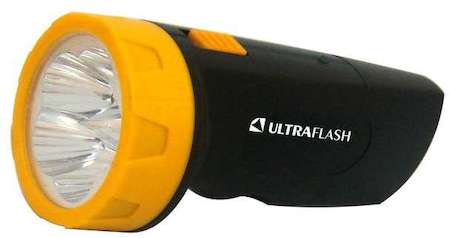 Фонарь LED 3827 (аккум. 220В черн./жел. 5 LED SLA пласт. коробка) Ultraflash 11241