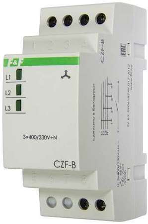 Евроавтоматика F&F Реле контроля фаз CZF-B (3х400/230+N 8А 1перекл. IP20 монтаж на DIN-рейке) F&F EA04.001.002