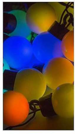 Neon-Night Гирлянда "LED-Шарики" 5м d=25мм 25LED RGB темно-зел. провод 6Вт 220В IP20 NEON-NIGHT 303-559
