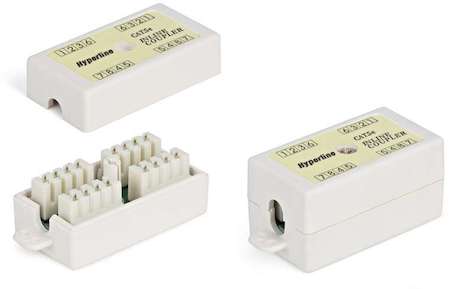 Адаптер CA2-KJ-C5e-WH (coupler) проходной RJ45(8P8C) формат Keystone Jack кат.5е 4 пары бел. Hyperline 44821