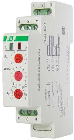 Евроавтоматика F&F Реле времени PCU-501 (многофункц. (выдержка вр. после отключ. питания) 24-264В AC/DC 2х8А 2Р IP20 монтаж на DIN-рейке) F&F EA02.001.021