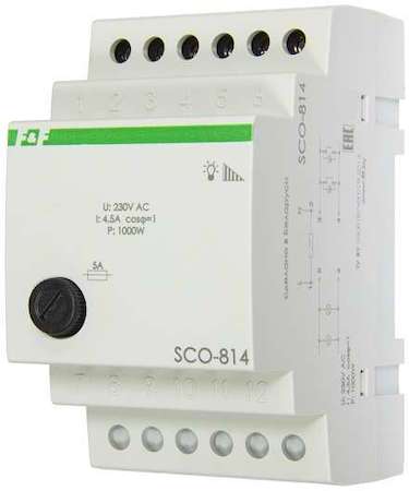 Евроавтоматика F&F Регулятор освещенности SCO-814 (для ламп накал. мощность до 1000Вт; 3 модуля; 230В 4.5А IP20) F&F EA01.006.003