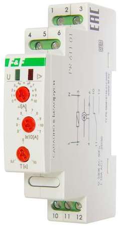 Евроавтоматика F&F Реле тока РR-611-01 (исп.1 (20-110А); с задержкой отключения; монтаж на DIN-рейке 35мм 230В 10А IP20) F&F EA03.004.003