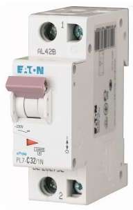 Выключатель автоматический модульный 2п (1P+N) C 32А 10кА PL7-C32/1N EATON 262752