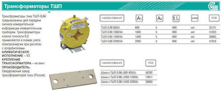 38663А Трансформатор тока ТШП-0.66 1500/5А кл. точн. 0.5S 10В.А У3 СЗТТ