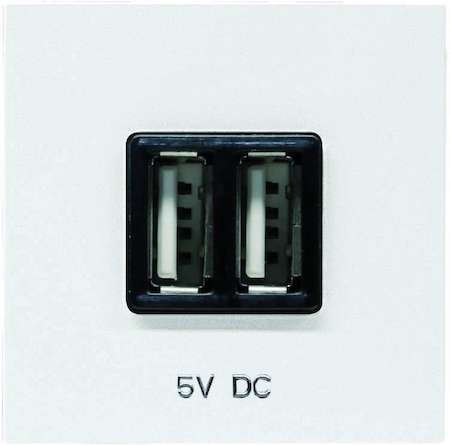 Механизм USB зарядного устройства 2М 2х750мА / 1х1500мА Zenit бел. ABB 2CLA228500N1101