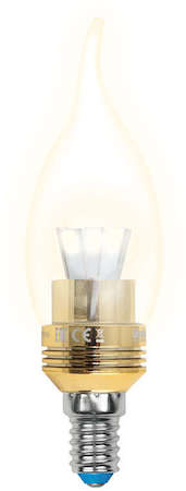 Лампа светодиодная LED-CW37P-5Вт/WW/E14/CL Uniel 10059