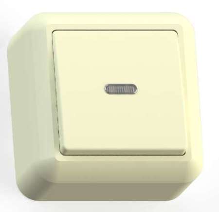 Кунцево-Электро Выключатель 1-кл. ОП Оптима 10А IP20 А110-386 с индик. с монтажной пластиной сл. кость Кунцево 8031