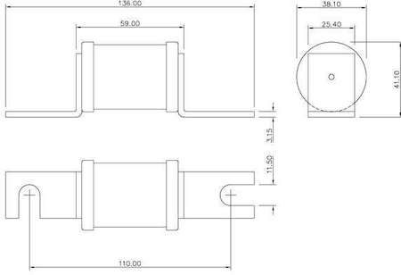 Предохранитель быстрый британский станд. 160А EATON 160CMT