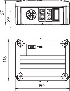 OBO Bettermann Коробка распределительная 150х116х67 T 100 WS 1S3 2S3D OBO 2007876