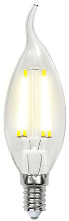 Лампа светодиодная LED-CW35-5W/NW/E14/CL/DIM GLA01TR форма "свеча на ветру" прозр. Air бел. 4000К диммир. упак. картон Uniel UL-00002865