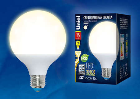 Лампа светодиодная LED-G95-16Вт WW E27 FR PLP02WH картон Uniel UL-00000775