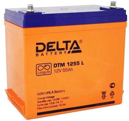 Аккумулятор 12В 55А.ч. Delta DTM 1255 L