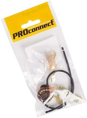 PROCONNECT Выключатель для настен. светильника с проводом и деревянным наконеч. (пакет Боб) зол. Proconnect 32-0104-9