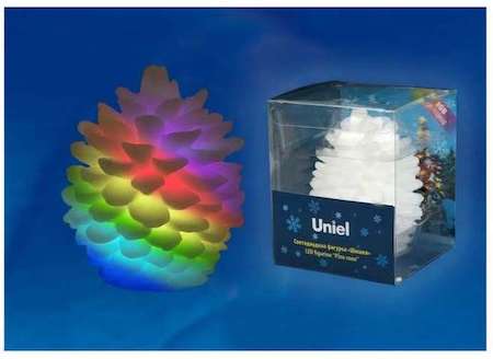 Гирлянда светодиодная «Шишка» ULD-F004 RGB PINE CONE на батарейке 6.5х8см Uniel UL-00001443