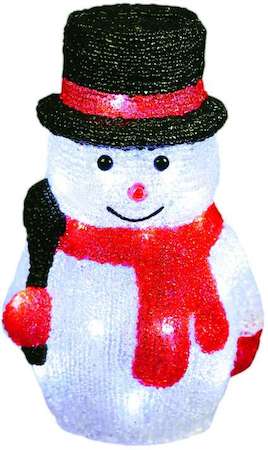 Фото ULD-M1827-030/STA WHITE IP20 SNOWMAN-3 Фигура светодиодная «Снеговик-3», 30 светодиодов, размер 18*15*27 см, цвет свечения-белый, IP20.