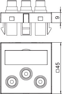 OBO Bettermann Рамка Modul45 мультимедийная Audio-Video MTG-12R F SWGR1 черн. OBO 6105189