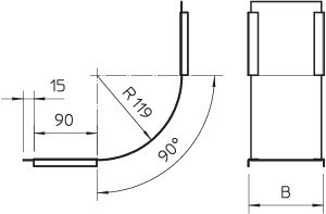 OBO Bettermann Крышка внутреннего вертикального угла 90град. 150мм DBV 150 S DD OBO 7131509