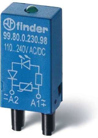 Finder Модуль индикации и защиты LED + диод ( + A1) 6...24В DC зел. FINDER 9980902499