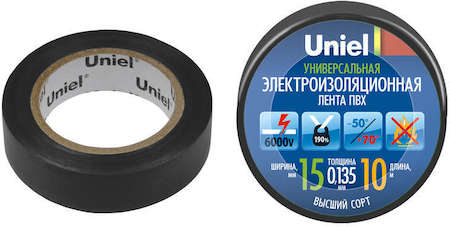 Лента изоляционная UIT-135P 10/15/01 BLK 0.135х15 10м черн. Uniel 04510