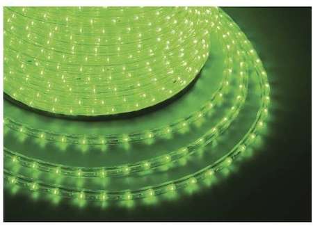 Neon-Night Шнур светодиодный Дюралайт фиксинг круглый 13мм 36LED/м 2.4Вт/м 220В IP54 зел. (уп.100м) NEON-NIGHT 121-124-6