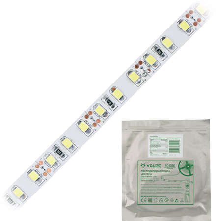 Лента светодиодная ULS-Q331 2835-120LED/м-8мм-IP20-DC12В-9.6Вт/м-5M-WW Uniel UL-00000883