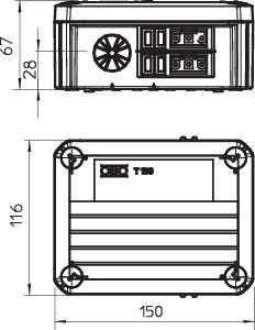 OBO Bettermann Коробка распределительная 150х116х67 T 100 WS 1S4 2S3C OBO 2007874